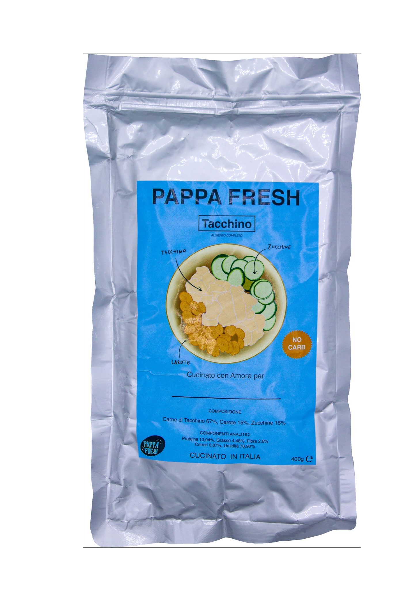 Pappa Fresh Beutel mit Truthahn, in Italien mit der Vasocottura-Methode hergestellt